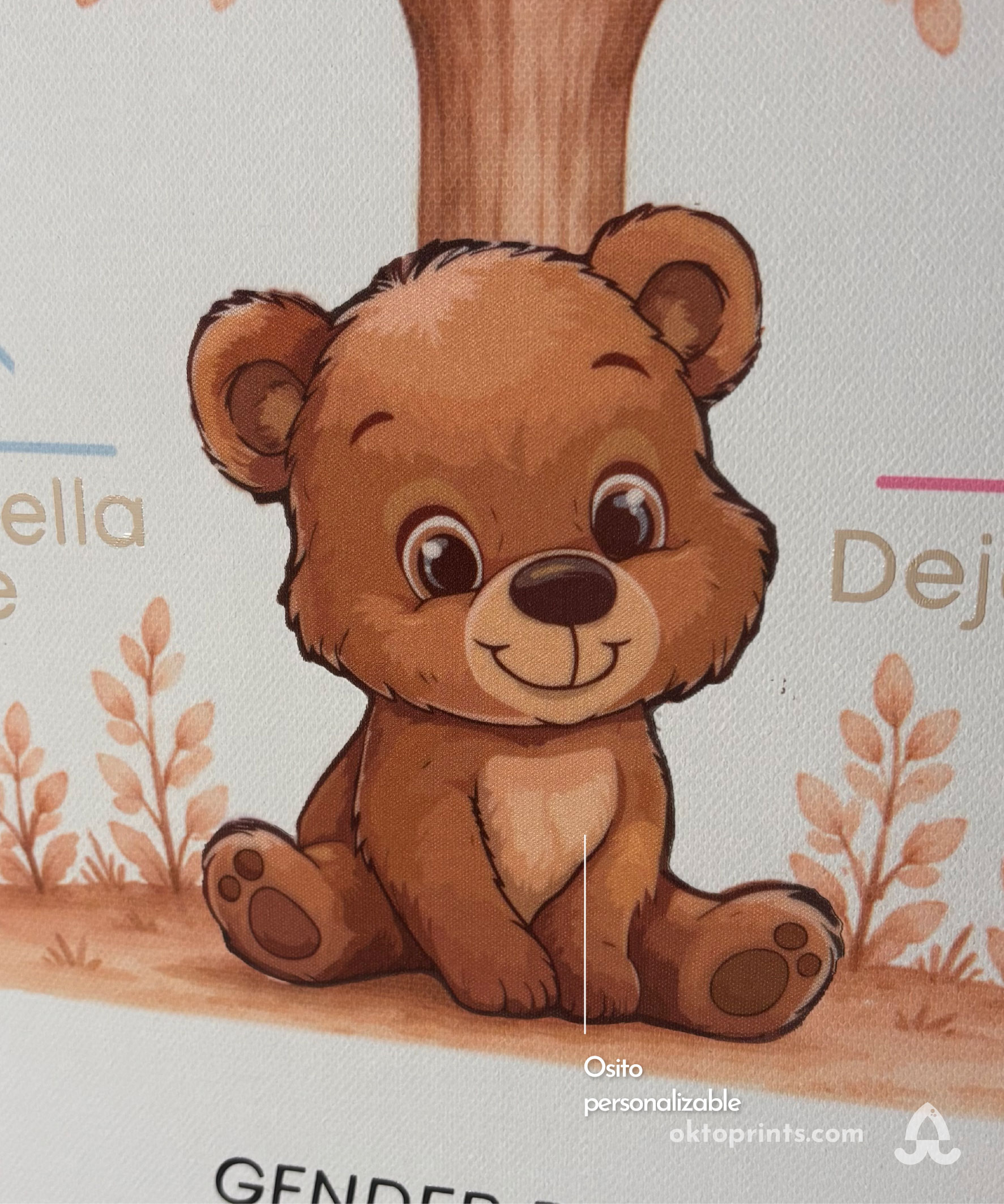 Lienzo árbol de predicciones para baby shower - Imagen 2